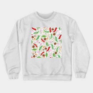 Herbs and Spices in Gouache Pattern Crewneck Sweatshirt